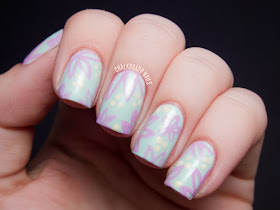 Chalkboard Nails: Pastel floral nail art