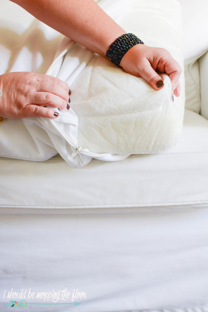 How to Launder A White Slipcovered Sofa i should be mopping the floor