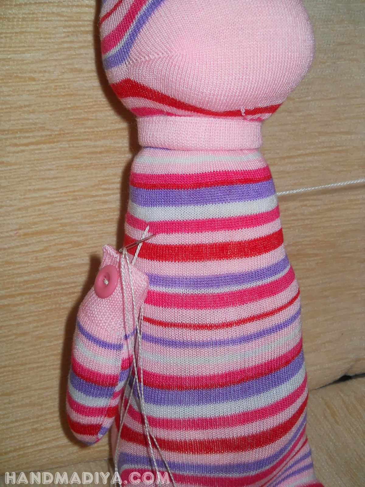 Soft toy Bunny sewn from socks. DIY step-by-step tutorials