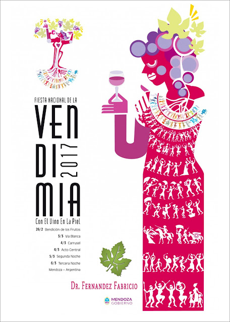 Afiches Vendimia 2017. Mendoza de fiesta y con el vino en la piel