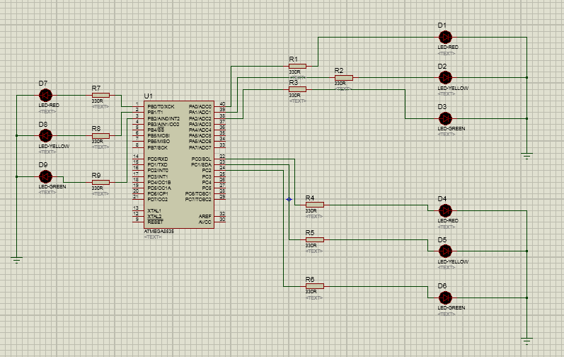 Simulasi traffic light menggunakan ATMEGA8535