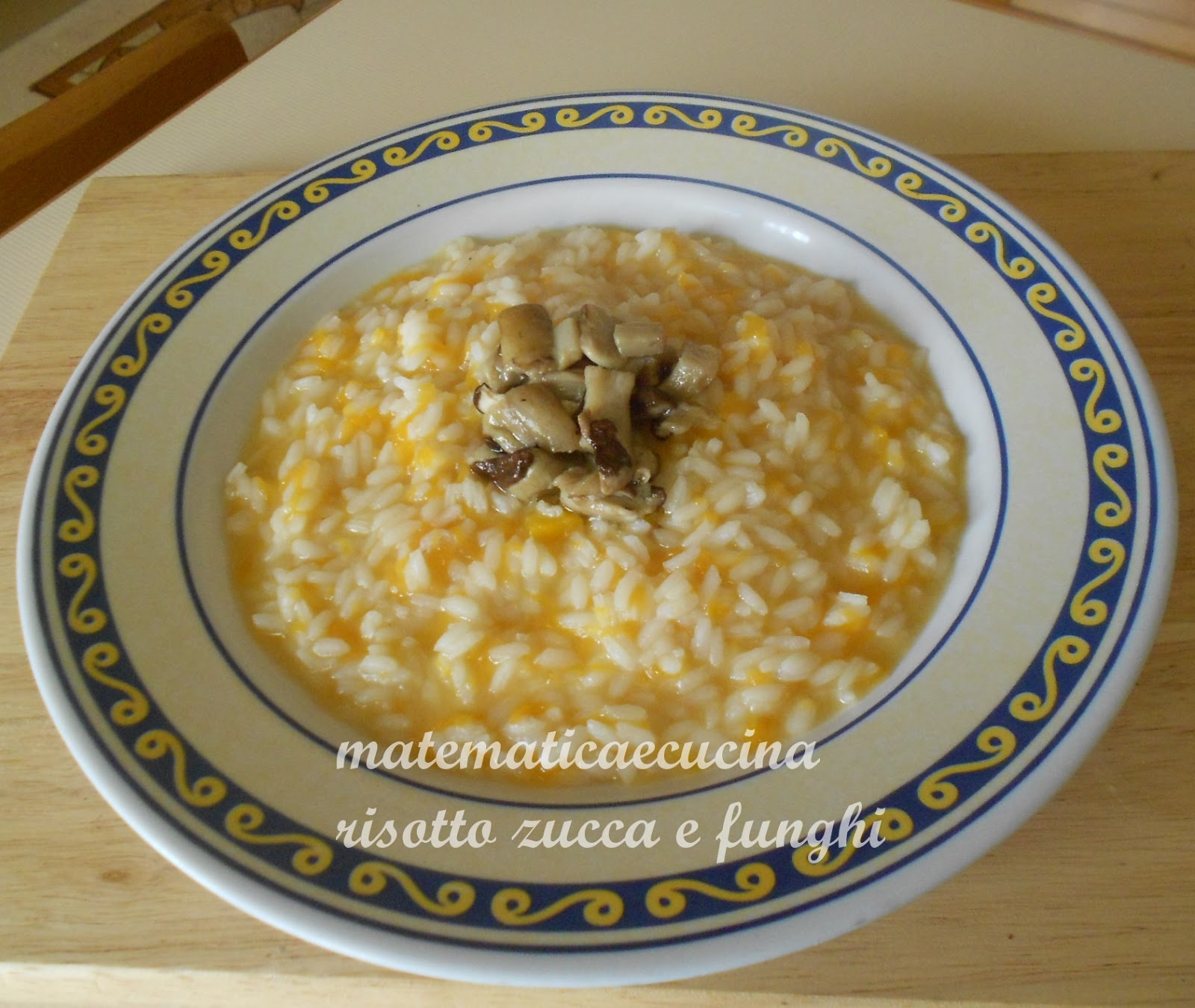 mtematicaecucina Risotto Zucca e Funghi Porcini