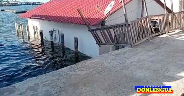 Casas de la MIsión Vivienda en el Lago de Maracaibo terminaron de hundirse