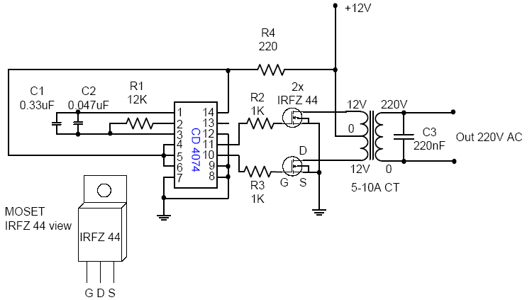 DC / AC Voltage Inverter 12v for 110 - 220V Circuit ...