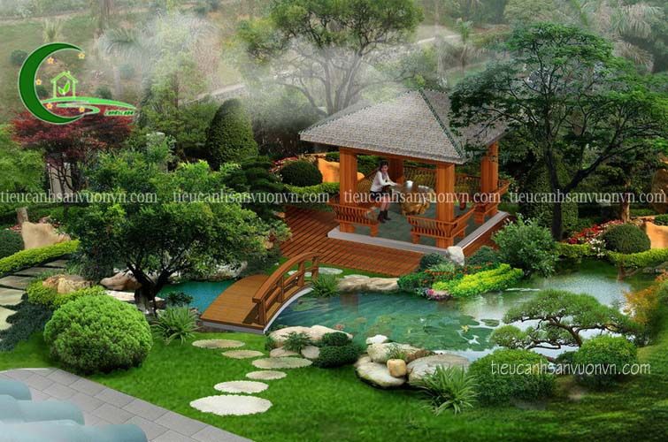 Mẫu tiểu cảnh sân vườn nhà đẹp 1 Mẫu tiểu cảnh sân vườn nhà đẹp 1