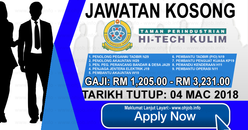 Jawatan Kosong Pihak Berkuasa Tempatan Taman Perindustrian Hi Tech Kulim 04 Mac 2018 Job In Malaysia Your Interactive Job Vancancy