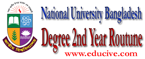 The national University Bangladesh NU Degree 2nd year exam routine available hete