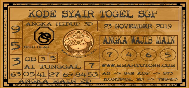 Singapore 23 November 2019 Syair Togel Forum Kode Syair Sgp