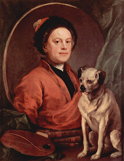 Hogarth ve pug cinsi köpeği Trump, 1745. 18. yy.da puglar günümüzdekinden daha ince ve uzundular.