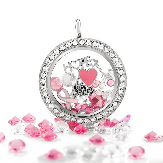 Breast Cancer Pinktober Origami Owl Living Locket available at StoriedCharms.com