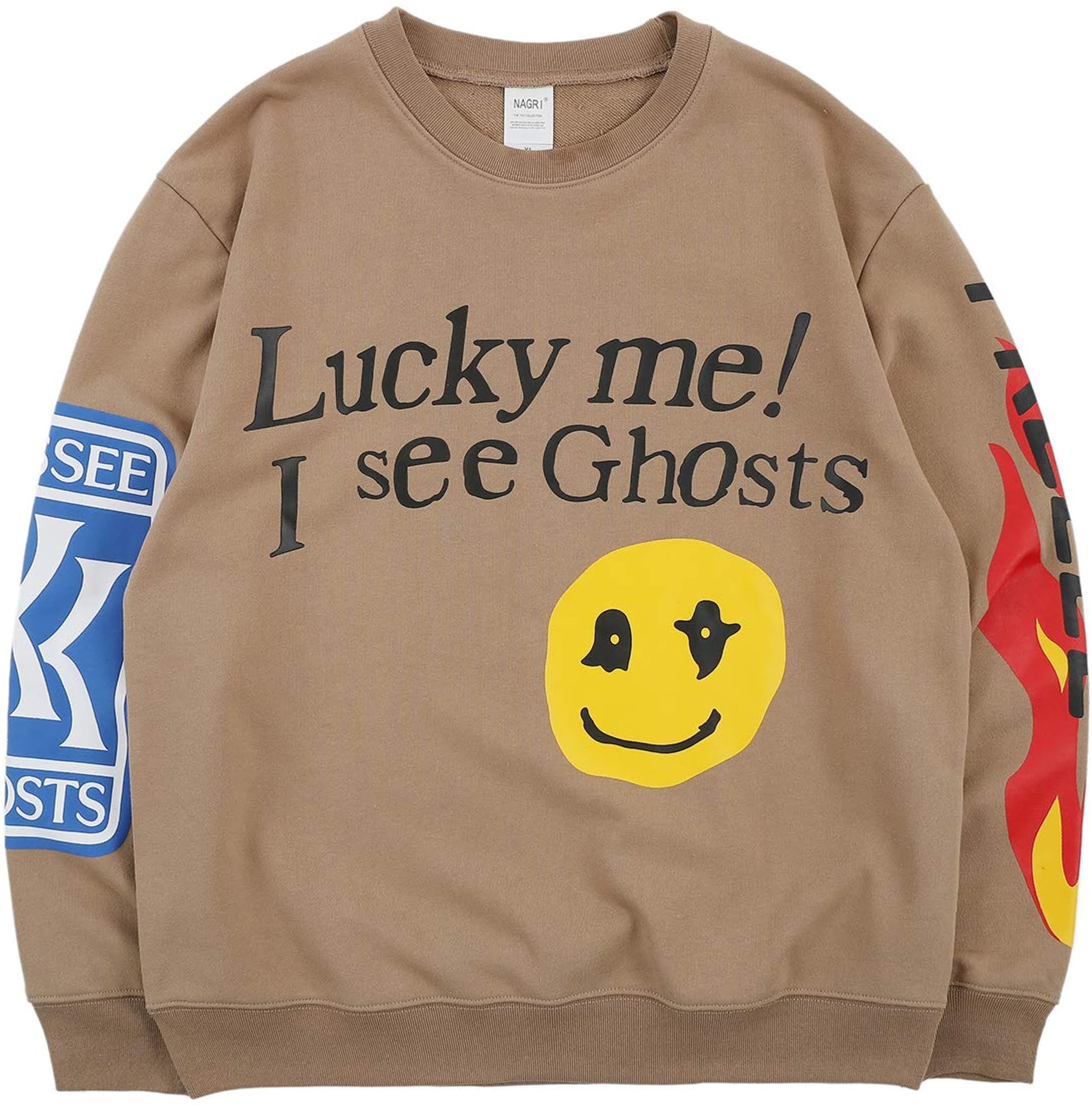 Kanye Lucky Me I See Ghosts Trendy Hip Hop Men's Heavyweight Sweatshirts