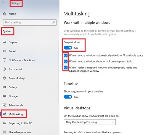 Gesplitst scherm op Windows 10