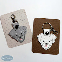 Schnauzer Dog Breed Snap Tab Key Fob, Purse Charm