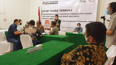 Ini Hasil Rapat Pleno Terbuka Verifikasi Persyaratan Calon dari KPU Manado