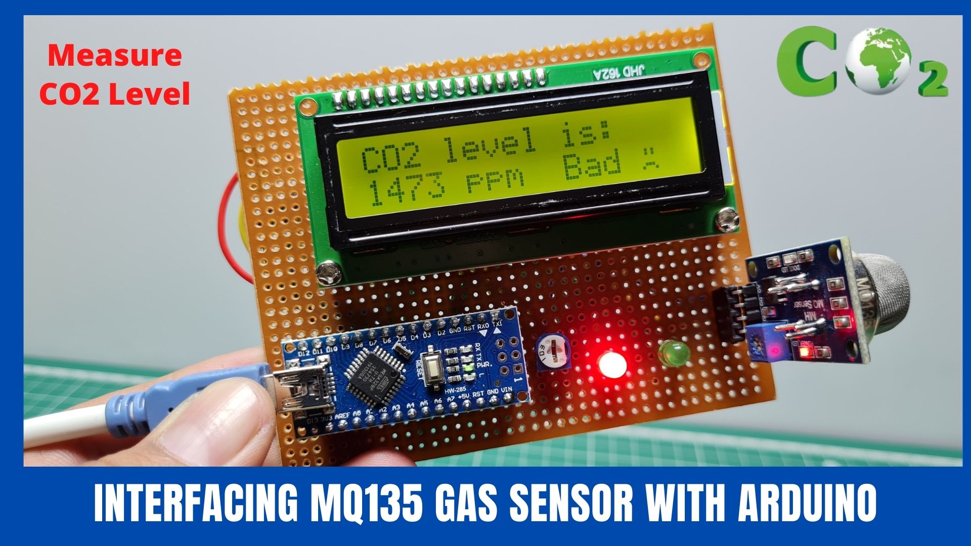 Measure CO2 Level in Air Using Arduino