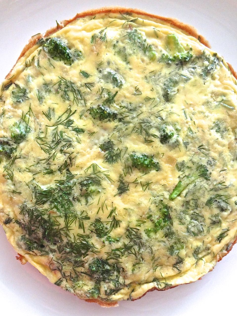 Scrumpdillyicious Broccoli, Onion & Dill Frittata with Gruyère