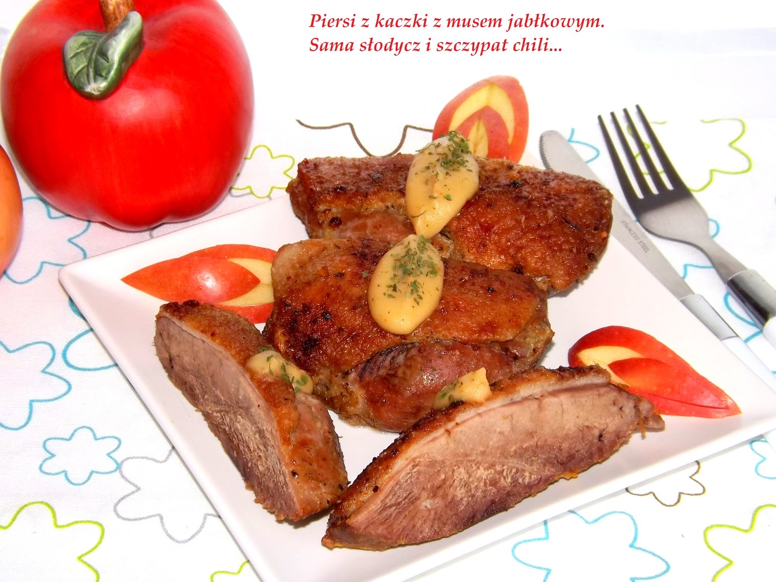 Piersi z kaczki z musem jabłkowym. Gotuj i piecz z Joanną