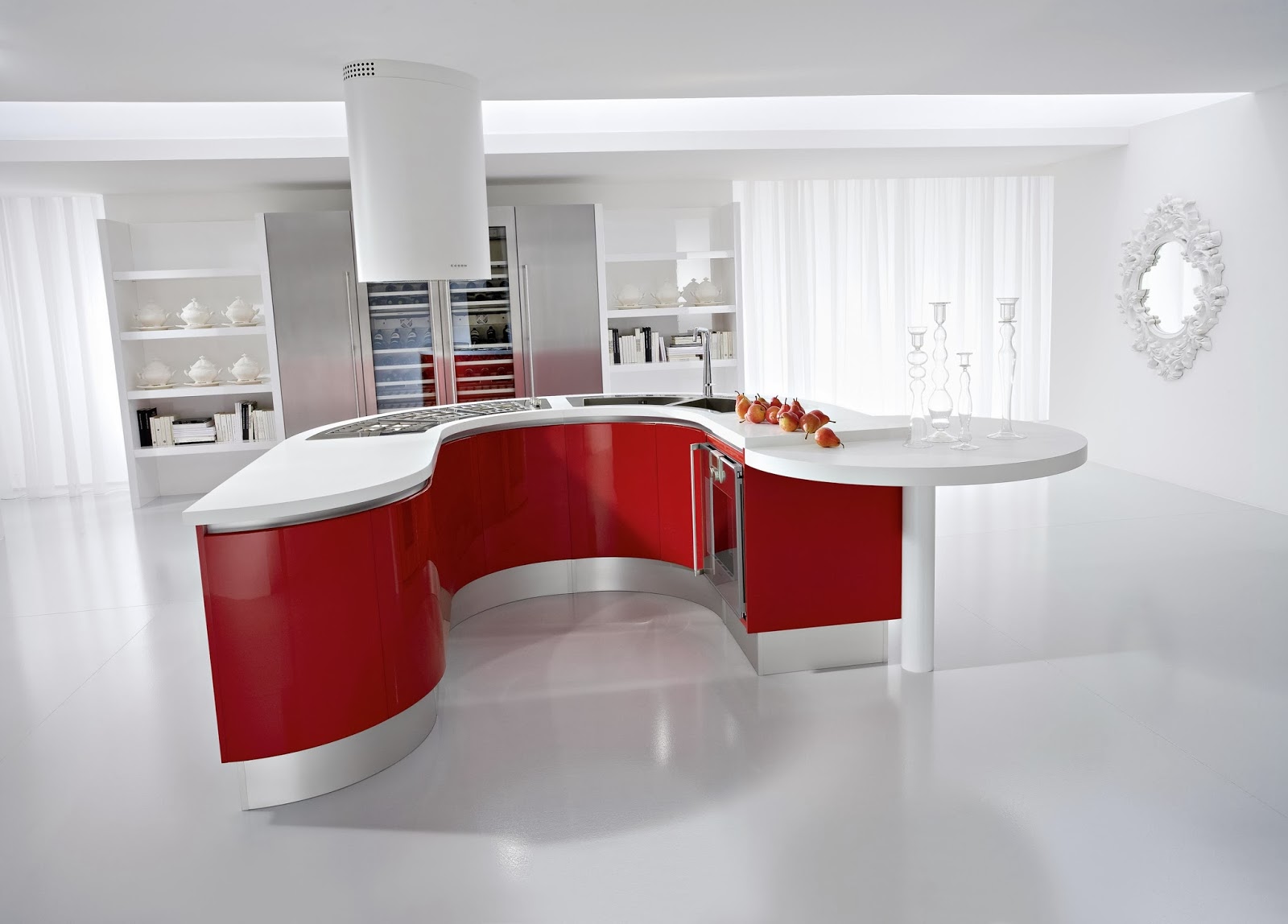 Unique Red And Blue Kitchen Decorating Ideas - Housing Mania