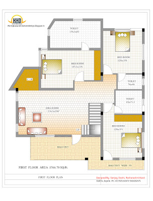 3 Story House - First Floor Plan- 327 Sq M (3521 Sq. Ft.) - February 2012