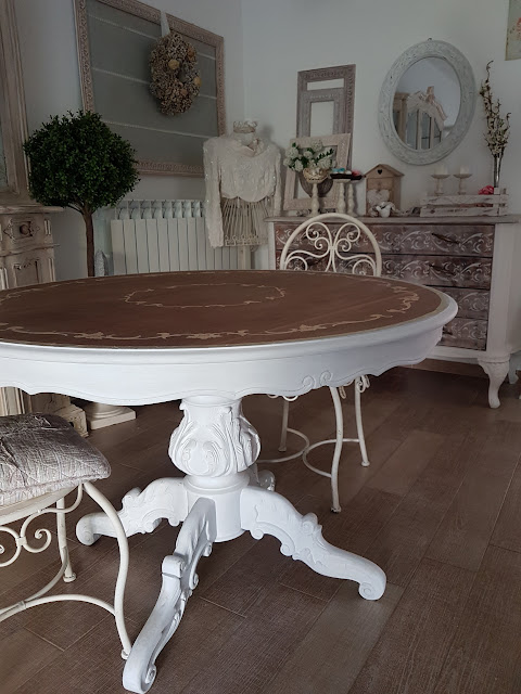 tavolo, shabby chic, legno, decora facile, casa facile, arredamento, soggiorno, chalkpaint