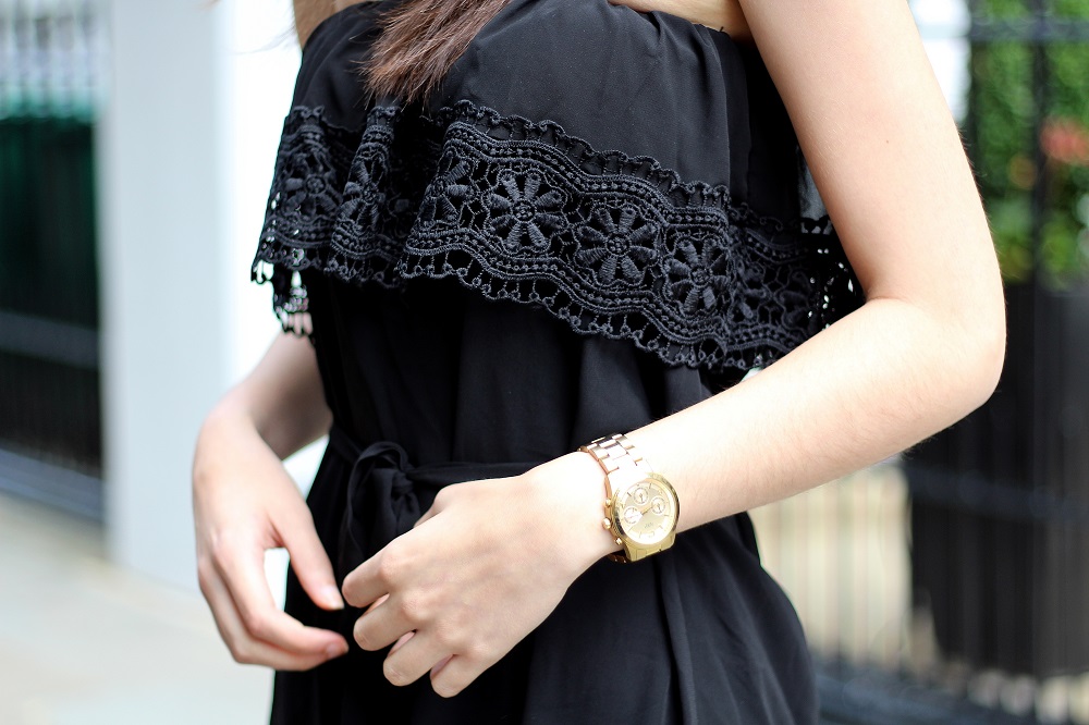 peexo fashion blogger wearing bandeau dress 
