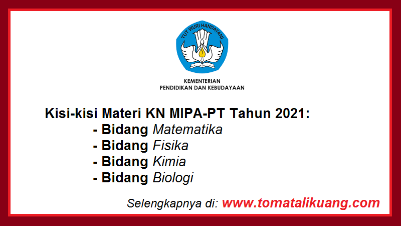 Kisi Kisi Materi Kn Mipa Pt 2021 Semua Bidang