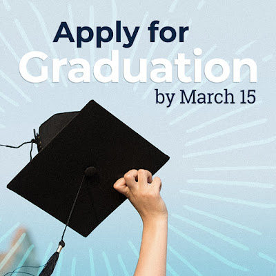 graphic shows student holding graduation cap 