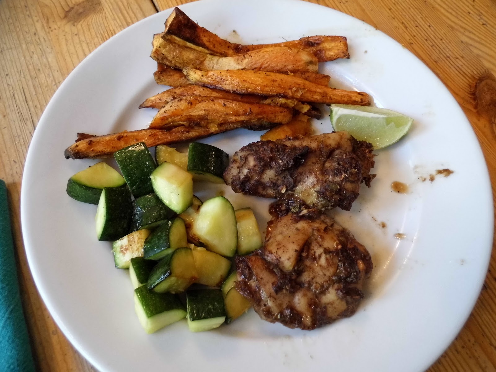 Kate's blog (Reading & Eating) Dinner, 5/5/18 Jerk Chicken (Hairy