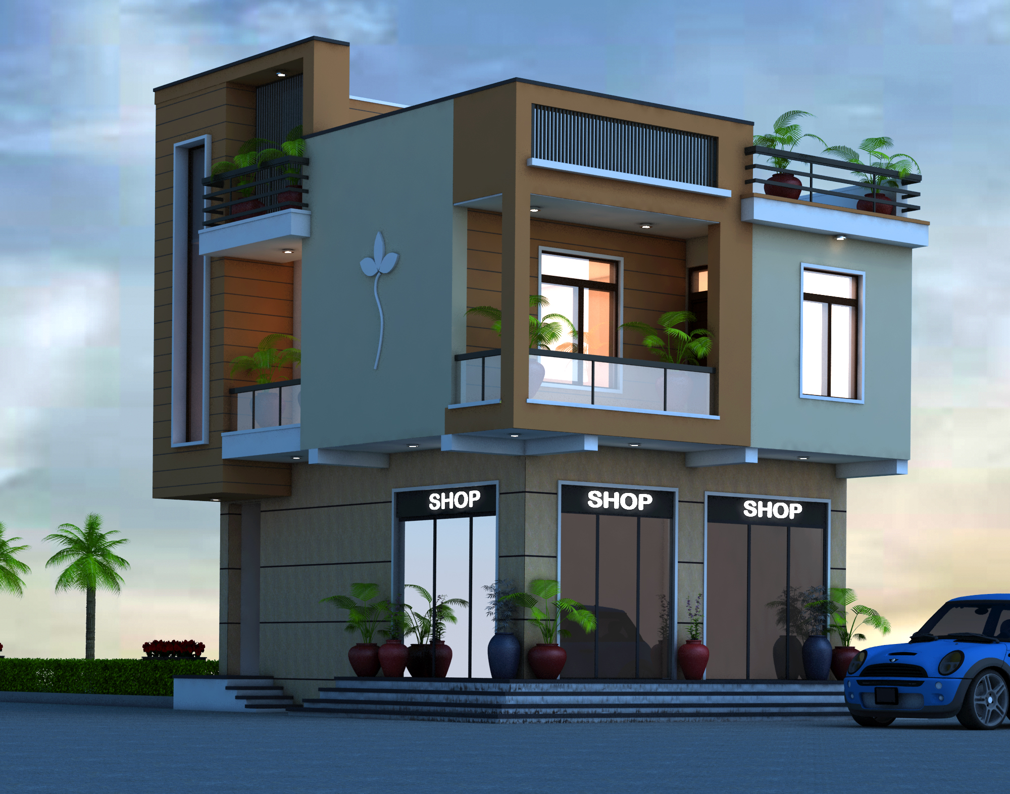 Ground Floor And First Residency 20x40..... 3D Elevation