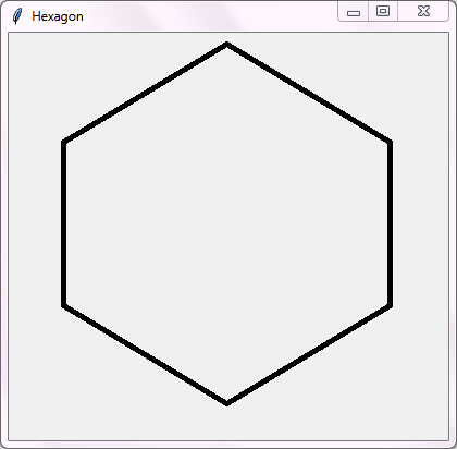 CODINGPLAN: Python program to draw Hexagon using inbuilt graphics functions