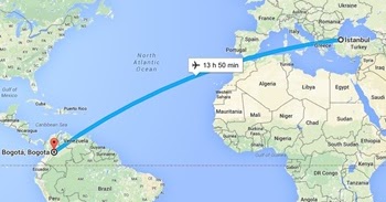 Ucus Sureleri Ucakla Kac Saatte Gidilir Istanbul Bogota Ucakla Kac Saat