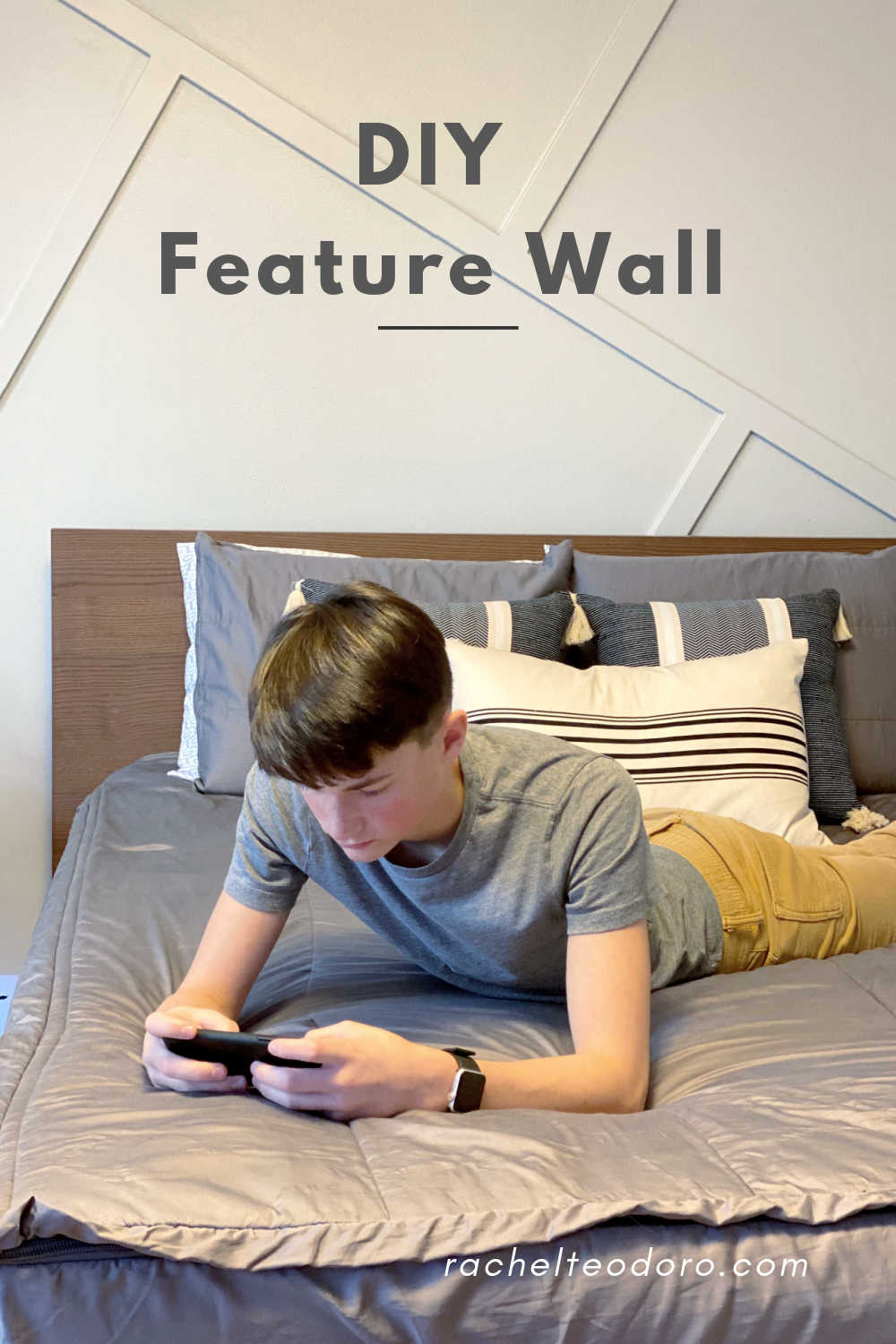 diy geometric feature wall