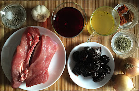Costillas con salsa de ciruelas y vino tinto - ingredientes