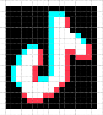Minecraft Pixel Art Templates: Tik Tok Logo