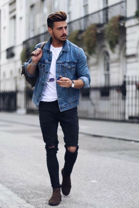 jaqueta jeans masculina slim fit
