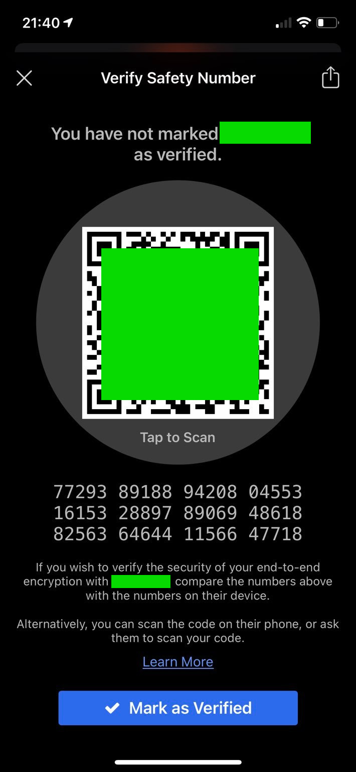 kelly kaoudis Signal safety number privacy issues