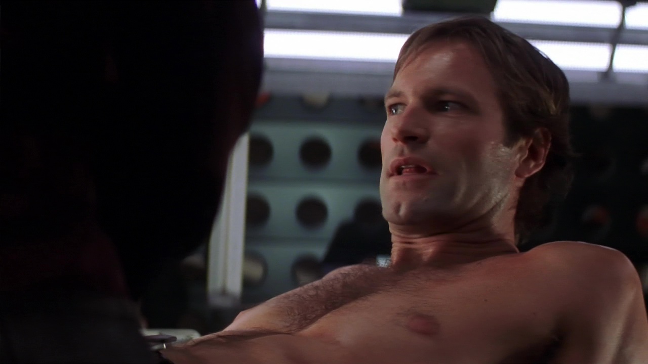 Aaron Eckhart shirtless in The Core.