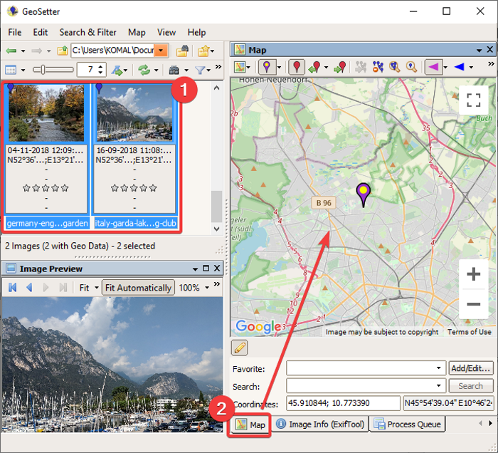 Geotag un'immagine in Windows 10