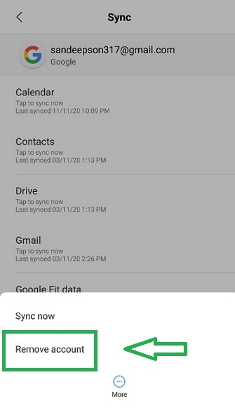 gmail account remove of all devices