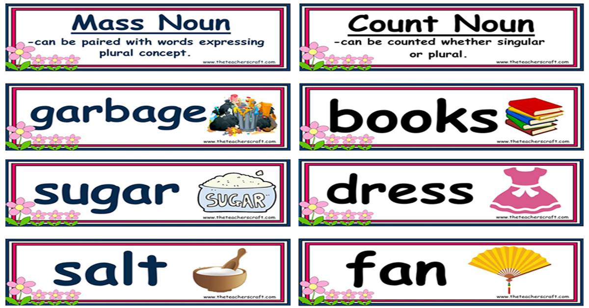 Count And Mass Nouns Worksheets Grade 6