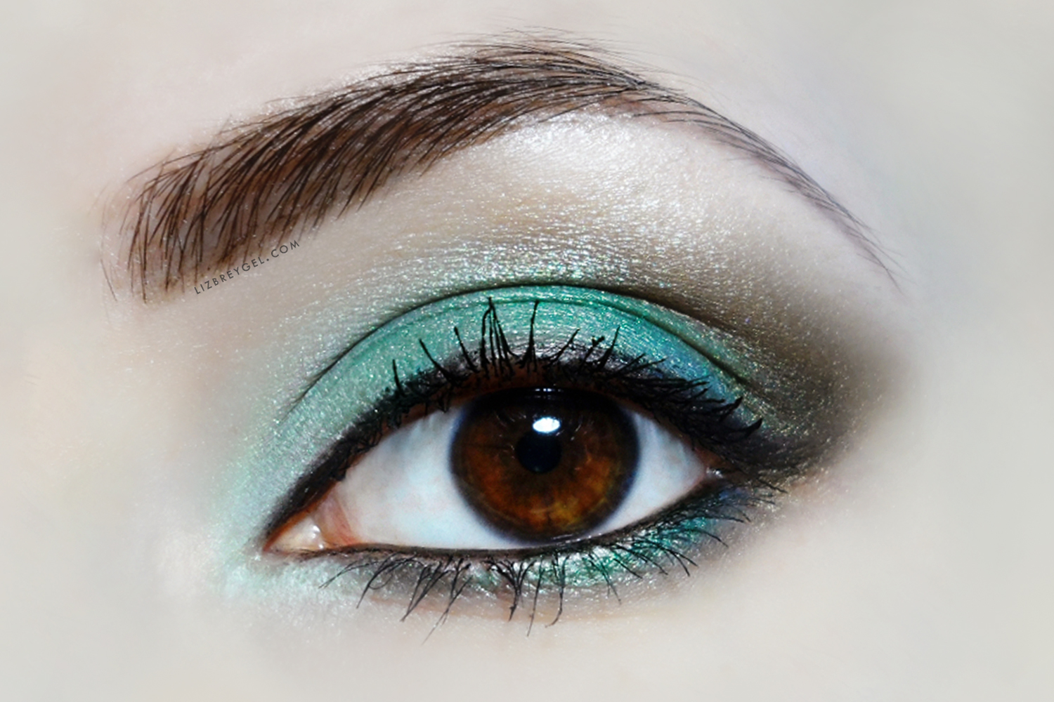 a clo-up look of an eye with dramatic makeup