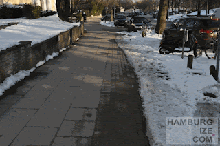 © hamburgize.com / Stefan Warda - "Geräumter Radweg" "Winterdienst" Veloroute 4 - Harvestehuder Weg