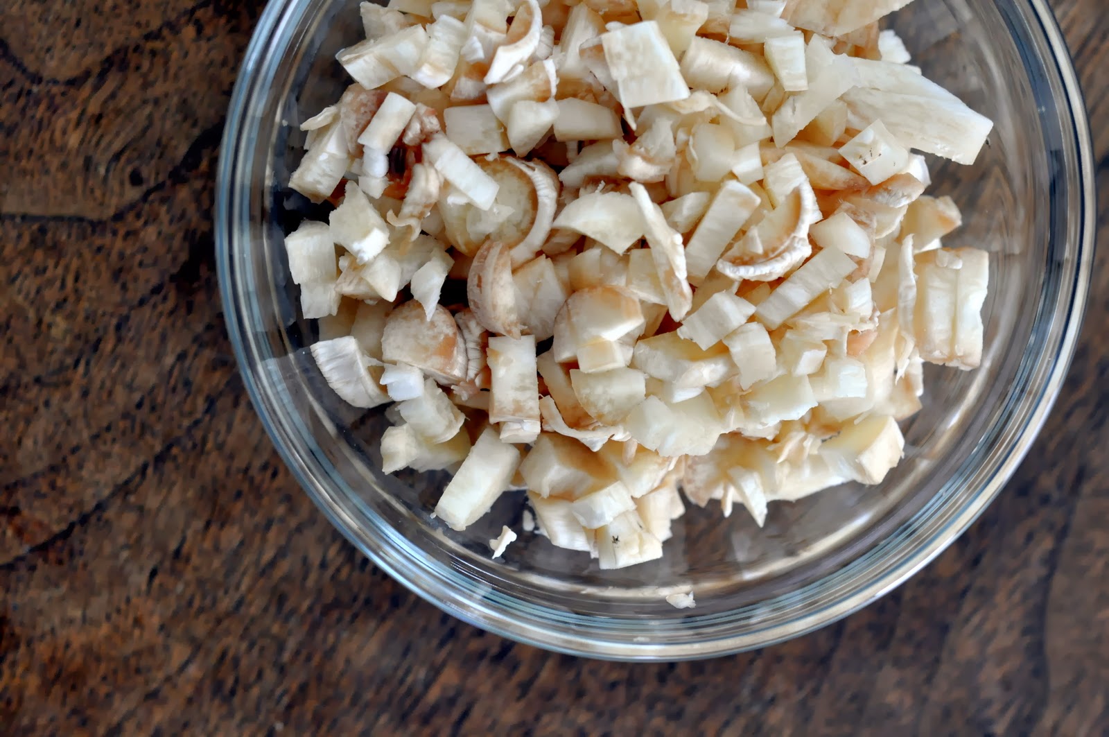 Chopped Mushroom Stems | Taste As You Go