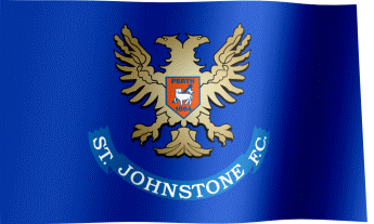 The waving flag of St Johnstone F.C. with the logo (Animated GIF)
