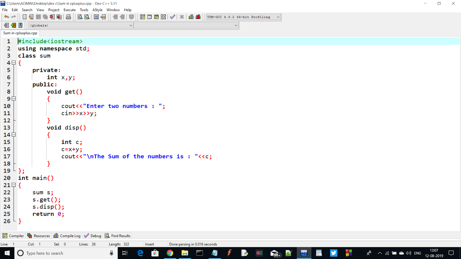 Sum Of Two Numbers In C Program Without And With Class Sum Of Two Numbers In C Program Without And With Class