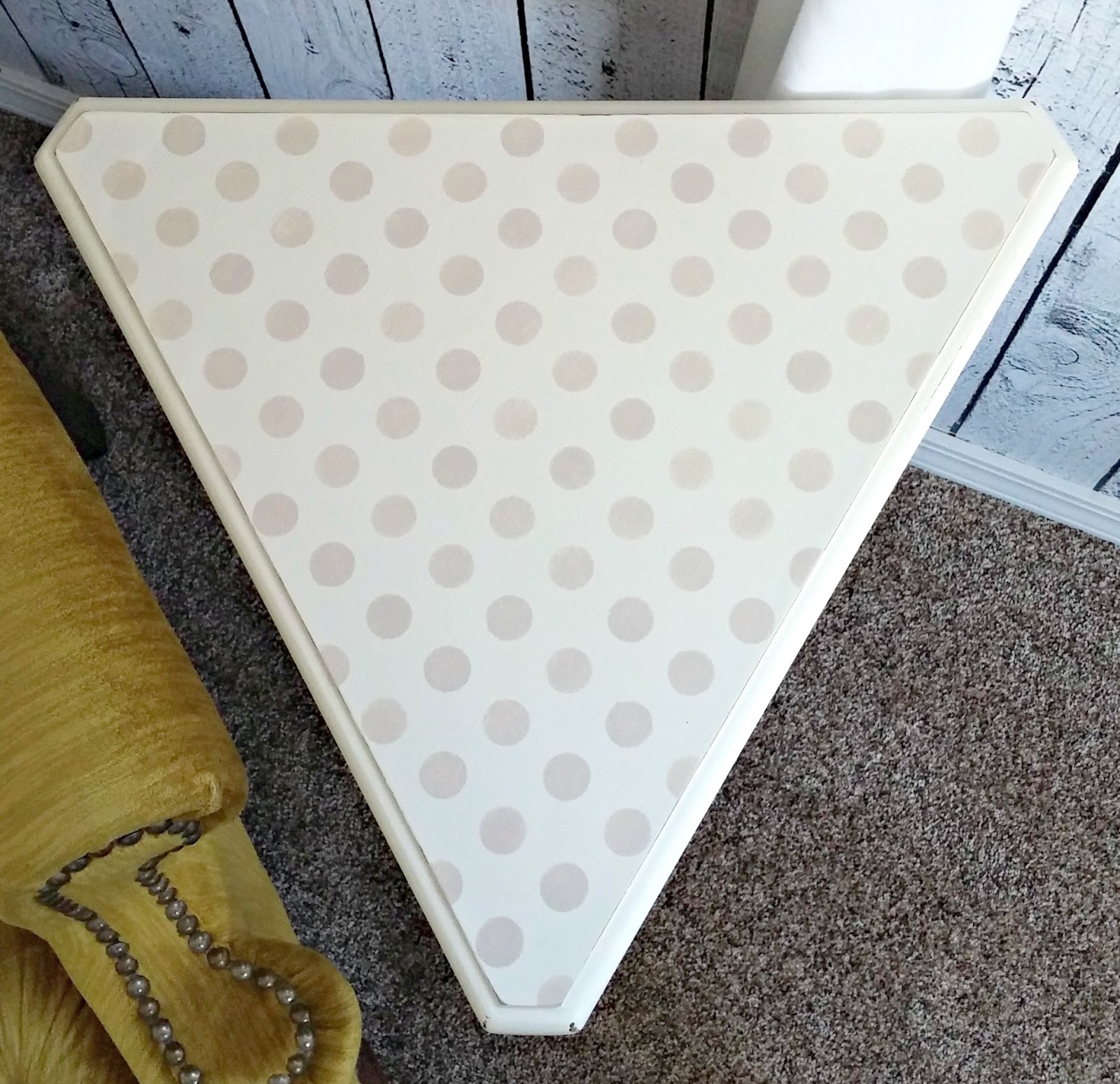 Triangle Side Table Makeover Little Vintage Cottage