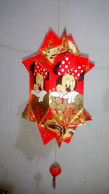 Lampion Kertas Angpao Mickey Mouse dibuat Bentuk Tabung