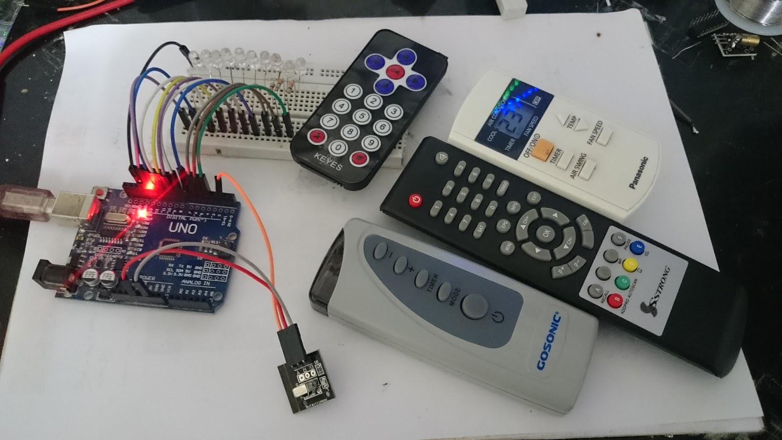Turn ONOFF electric appliances using any IR remote control Simple