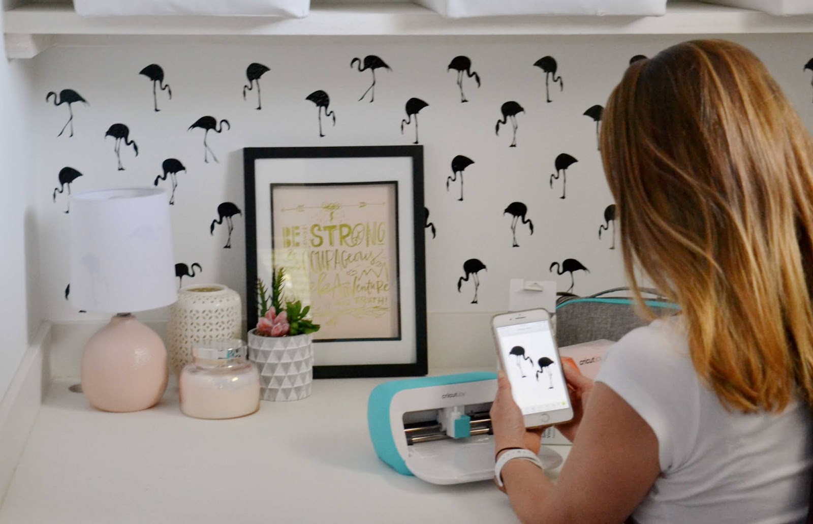 DIY Removable Vinyl Wallpaper made with the Cricut Joy