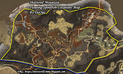 Shattered Mountain floating spinefish locations map